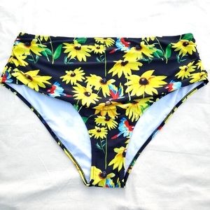 Rosegal Floral High-Waisted Bikini Bottom